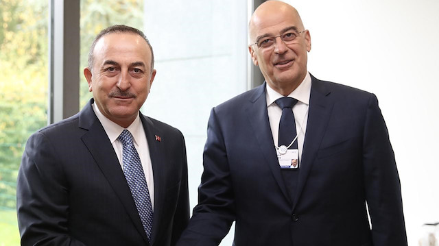 Dışişleri Bakanı Mevlüt Çavuşoğlu ve Yunanistan Dışişleri Bakanı Nikos Dendias