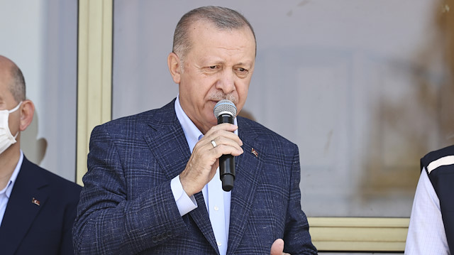 Cumhurbaşkanı Erdoğan sel felaketinin yaşandığı Kastamonu'da vatandaşlara hitap etti. 