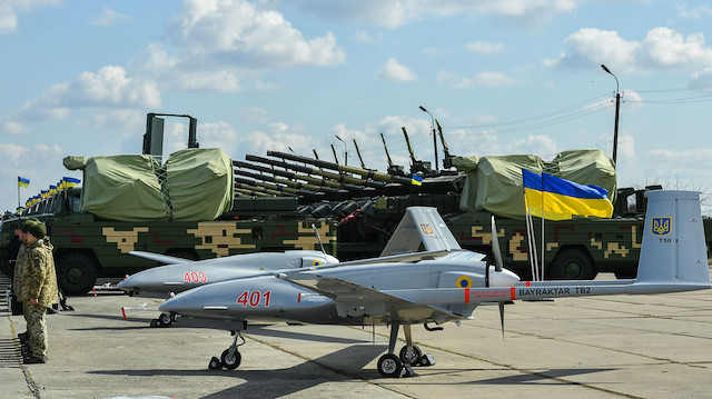 Ukrayna ordusunun kullanımındaki Bayraktar TB2'ler.