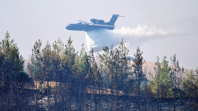 Rusya'ya ait Be-200 tipi yangın söndürme uçağı