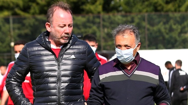 Beşiktaş Başkanı Ahmet Nur Çebi ve teknik direktör Sergen Yalçın