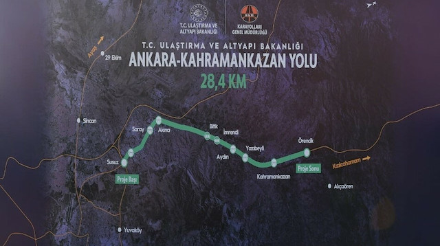 Ankara-Kahramankazan arasındaki mesafe 20 dakikaya indirecek.