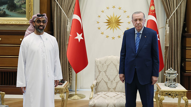  Şeyh Tahnoun bin Zayed Al Nahyan ile Cumhurbaşkanı Recep Tayyip Erdoğan