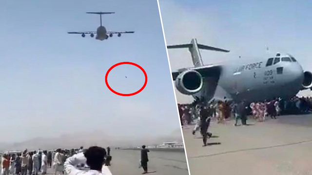 Afgan kardeşlerin uçaktan düşme anı