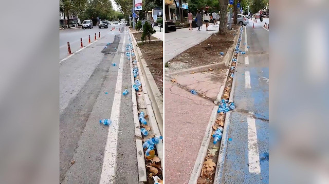 Bağdat Caddesi'ndeki kirlilik vatandaşın cep telefonu kamerasına yansıdı