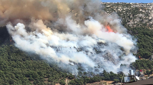 Habib-i Neccar Dağı'nda orman yangını çıktı.