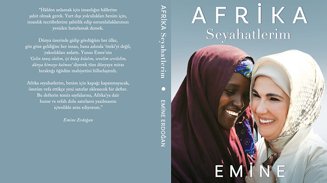 Emine Erdoğan'ın kitabının kapağında Somalili bir kadınla el ele verdiği dostluk pozu bulunuyor.