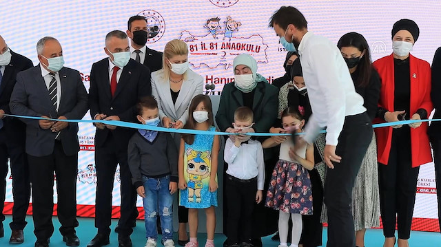 AK Parti'li Binali Yıldırım'ın eşi Semiha Yıldırım Kırklareli'nde anaokulu açılışı yaptı