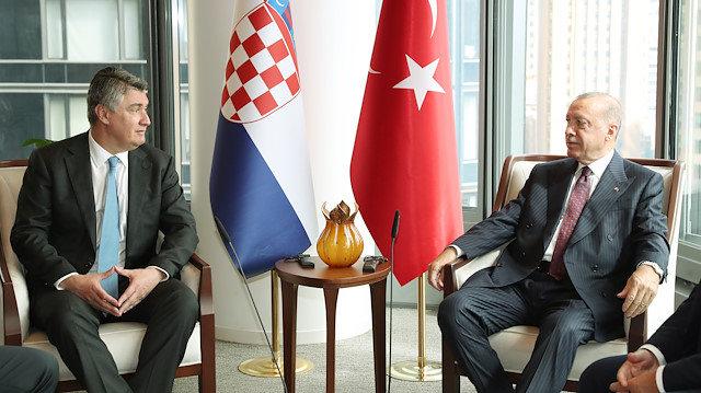 Hırvatistan Cumhurbaşkanı Milanoviç ile Cumhurbaşkanı Recep Tayyip Erdoğan