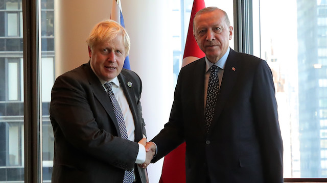 İngiltere Başbakanı Boris Johnson ve Cumhurbaşkanı Recep Tayyip Erdoğan