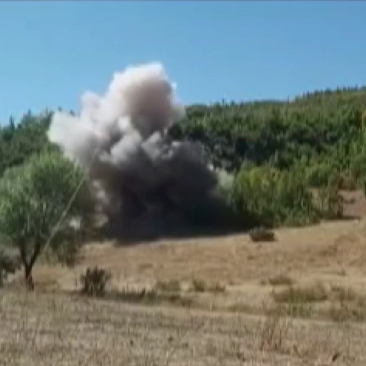 Bitliste toprak altına gömülen bombalar imha edildi