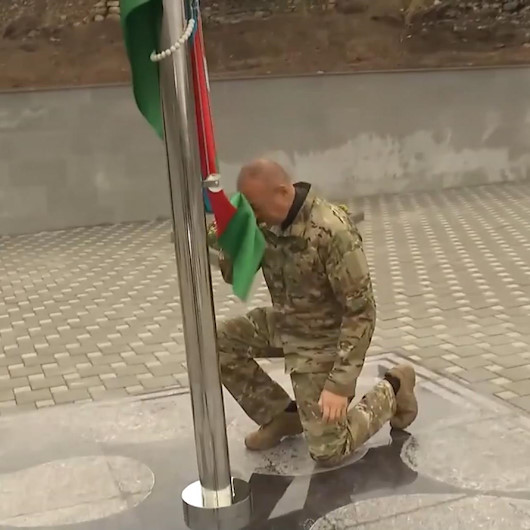 Azerbaycan Cumhurbaşkanı Aliyev kurtuluşunun 1. yılında Cebrayıl şehrini ziyaret etti