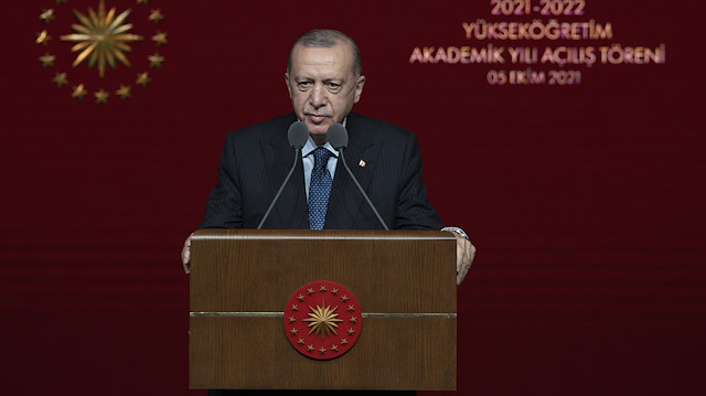 Cumhurbaşkanı Erdoğan Yükseköğretim Akademik Yıl açılışında konuştu.