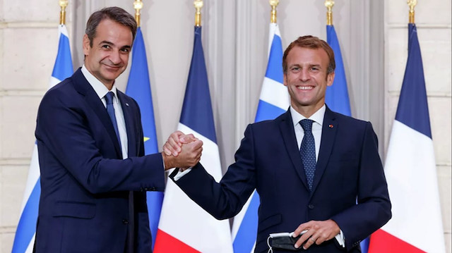 ​Yunanistan Başbakanı Kiryakos Miçotakis - Fransa Cumhurbaşkanı Emmanuel Macron