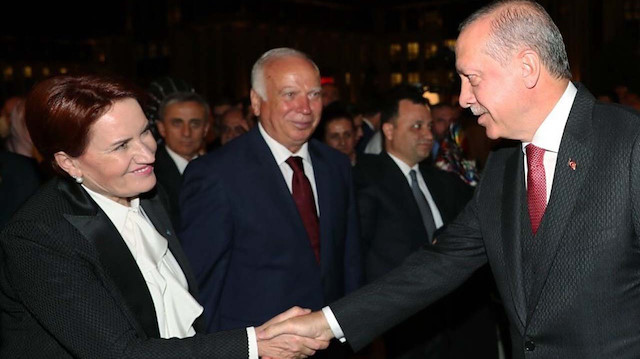 Arşiv- İYİ Parti Genel Başkanı Meral Akşener ve Cumhurbaşkanı Recep Tayyip Erdoğan.