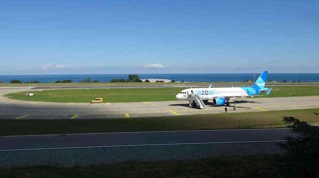 Cezire Havayollarına ait uçak, Trabzon semalarındayken gelen bomba ihbarı üzerine Trabzon Havalimanına acil iniş yaptı