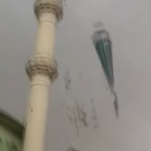 Aydında fırtına minareyi böyle yıktı