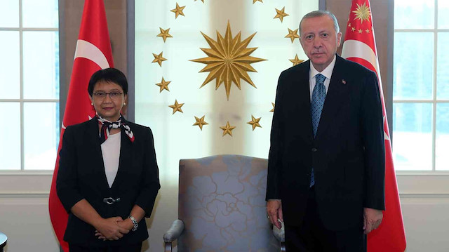 Cumhurbaşkanı Erdoğan, Endonezya Dışişleri Bakanını ağırladı.