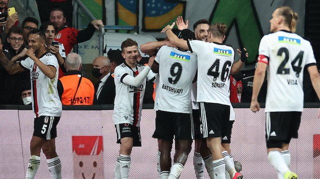 Beşiktaşlı futbolcuların Sivasspor maçındaki gol sevinci