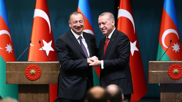 Azerbaycan Cumhurbaşkanı Aliyev ile Cumhurbaşkanı Recep Tayyip Erdoğan