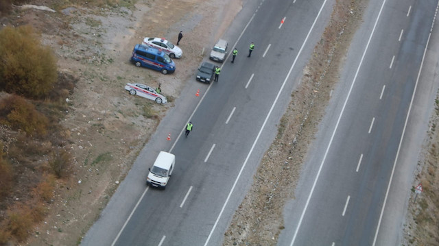 Konya’da helikopter destekli trafik denetimi