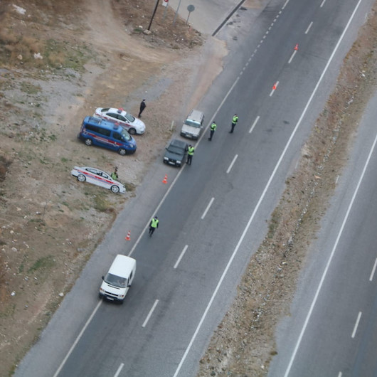 Konya’da helikopter destekli trafik denetimi