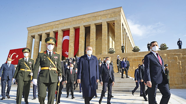Cumhurbaşkanı Recep Tayyip Erdoğan başkanlığındaki devlet erkanı, Anıtkabir’i ziyaret etti. 
