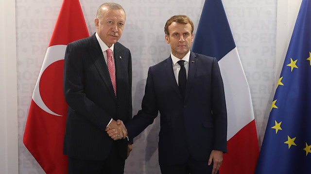 Cumhurbaşkanı Recep Tayyip Erdoğan ve Fransa Cumhurbaşkanı Emmanuel Macron.