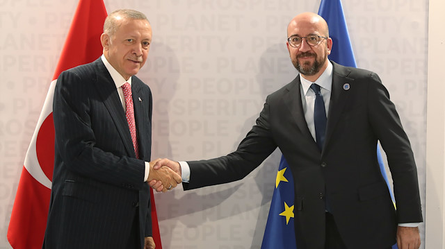 Cumhurbaşkanı Erdoğan ile Charles Michel