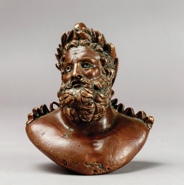 Herakles Büstü Biçimli nBronz Kantar Ağırlığı