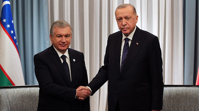 Cumhurbaşkanı Erdoğan ile Özbekistan Cumhurbaşkanı Mirziyoyev 