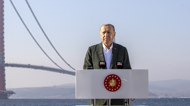 Cumhurbaşkanı Erdoğan Çanakkale Köprüsü son tabliye töreninde konuştu.