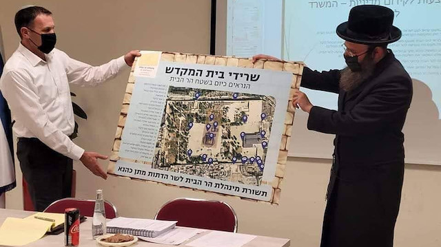 Görüşmede İsrailli bakana işgal planı haritası sunuldu.