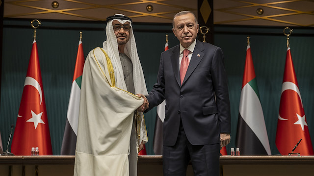 Cumhurbaşkanı Recep Tayyip Erdoğan ile Abu Dabi Veliaht Prensi Şeyh Muhammed bin Zayed Al Nahyan 