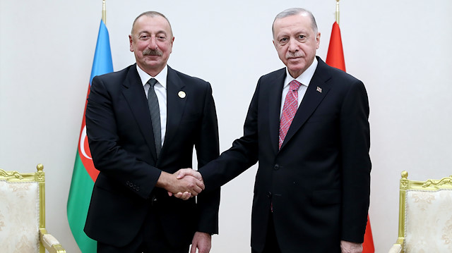Cumhurbaşkanı Erdoğan ile Azerbaycan Cumhurbaşkanı İlham Aliyev