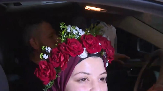 İsrail hapishanelerinde 7 yıldır tutuklu bulunan Filistinli kadın Emel Takatk özgürlüğüne kavuştu