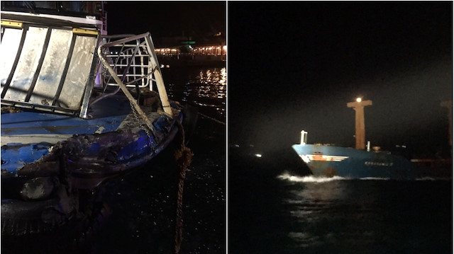 İstanbul’da gemi ile tekne çarpıştı