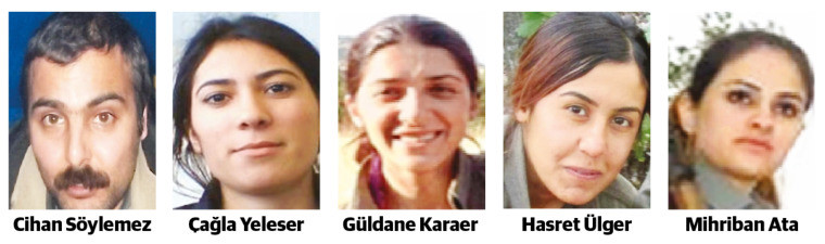 eröristlerden 3’ünün 1 milyon TL’ye kadar ödülle turuncu listede, 2’sinin ise 500 bin TL’ye kadar ödülle ngri listede arandıkları tespit edilmişti.
