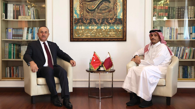 Dışileri Bakanı Mevlüt Çavuşoğlu ve Katar Dışişleri Bakanı Şeyh Muhammed Al Sani