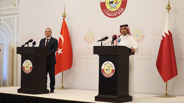 Dışişleri Bakanı Mevlüt Çavuşoğlu, Katar Dışişleri Bakanı Sheikh Mohammed bin Abdulrahman Al-Thani ile ortak basın toplantısı düzenlendi.