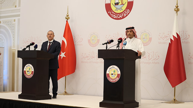 Dışişleri Bakanı Mevlüt Çavuşoğlu ve Katar Dışişleri Bakanı Sheikh Mohammed bin Abdulrahman Al-Thani