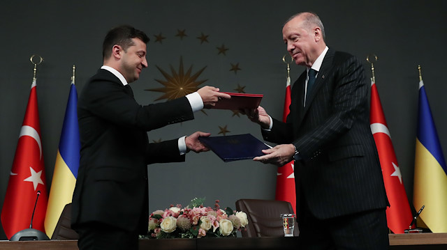 Ukrayna Cumhurbaşkanı Volodimir Zelenski ve Cumhurbaşkanı Recep Tayyip Erdoğan