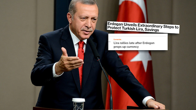 Cumhurbaşkanı Erdoğan'ın açıklaması ve dövizdeki sert düşüş dünya basınında.