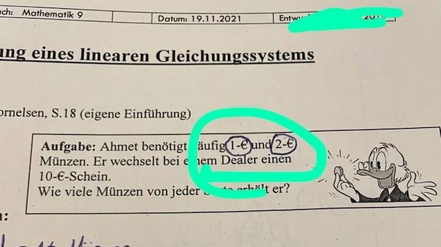 Almanya’da öğrencilere verilen matematik ödevindeki ırkçı soru tepkiye neden oldu