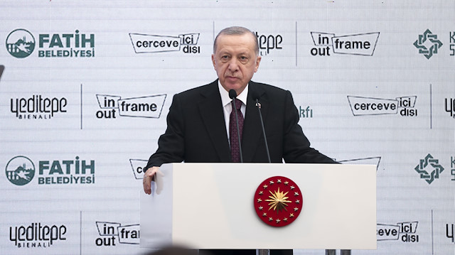 Cumhurbaşkanı Erdoğan Yeditepe Bienali'nde açıklama yaptı.