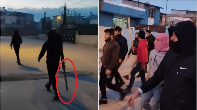 ​Sokakta döner bıçağıyla yürüyen Suriyeliler gözaltında