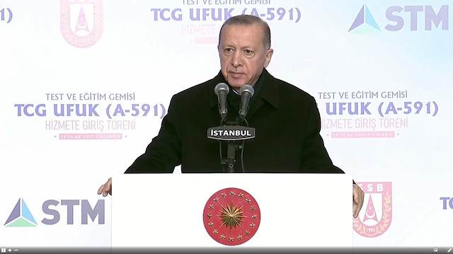 Cumhurbaşkanı Erdoğan: Üç savaş gemimizi aynı anda inşa ederek bir ilke imza atıyoruz