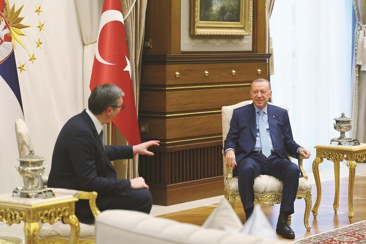 Sırbistan Cumhurbaşkanı Aleksandar Vucic, Cumhurbaşkanı Erdoğan’la görüştü. 