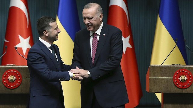 Ukrayna Cumhurbaşkanı Volodımır Zelenskiy ile Cumhurbaşkanı Recep Tayyip Erdoğan 