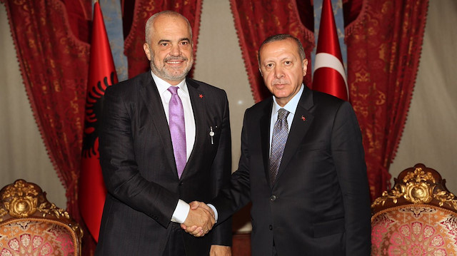Cumhurbaşkanı Recep Tayyip Erdoğan ve Arnavutluk Başbakanı Edi Rama.
